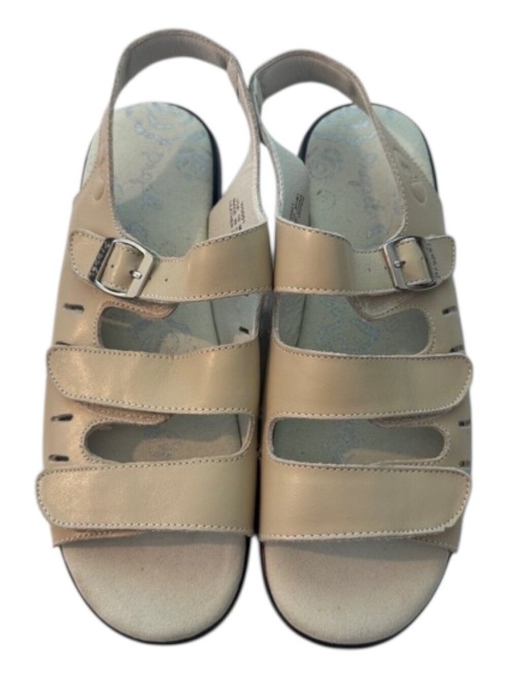 Propet Breeze Walker Sandal Womens Size 10 Leather Bone Strappy Comfort*Like New